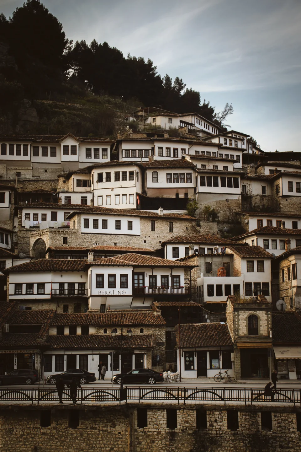 Rows of Ottoman-period houses climbing the Mangalem hillside in Berat