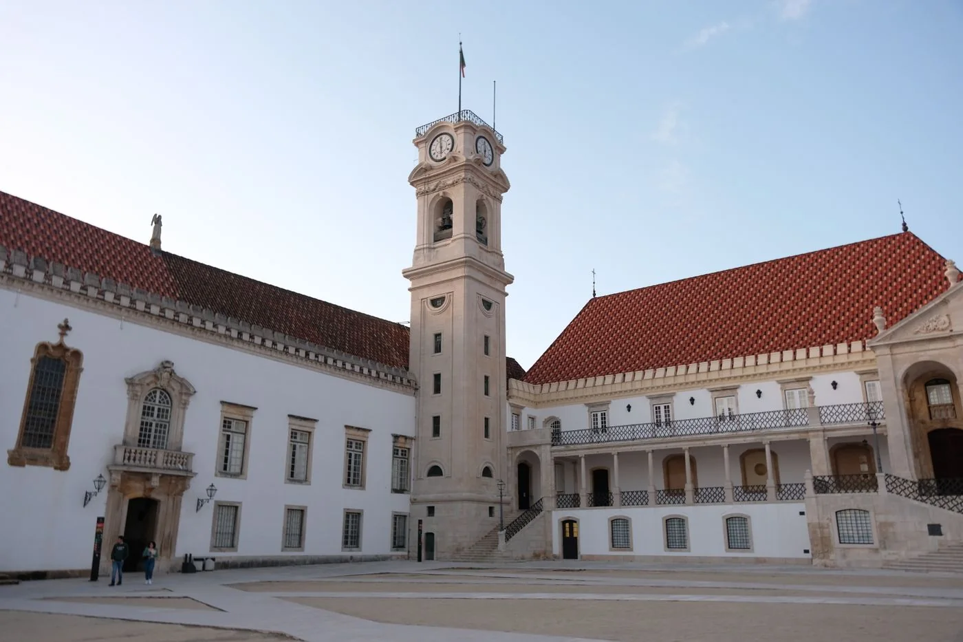 Clock tower and courtyard at the University of Coimbra
