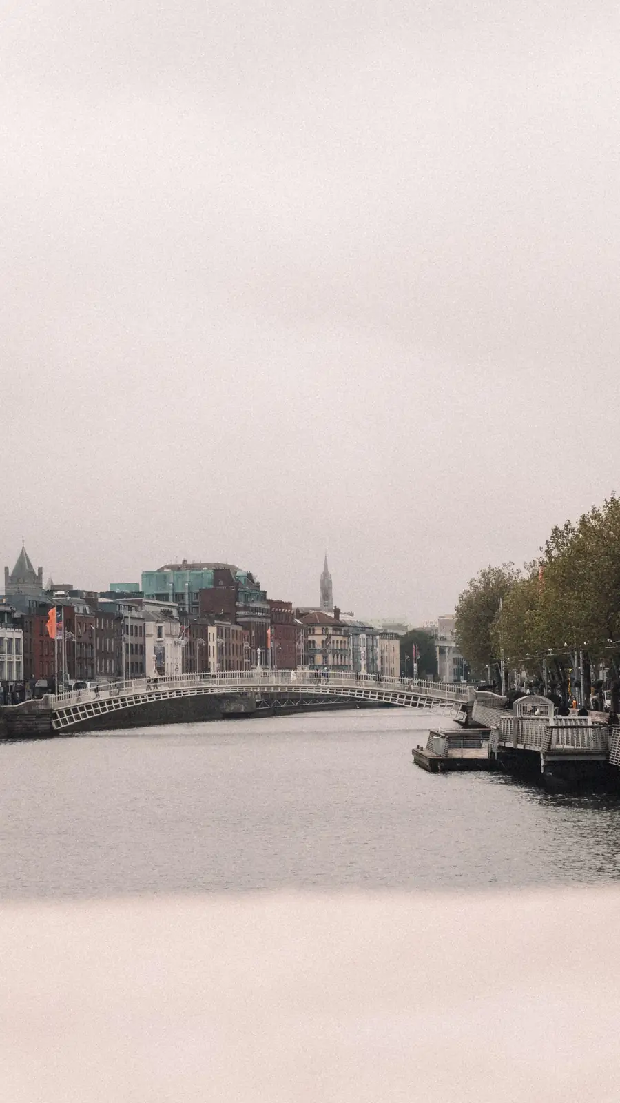 The Ha’penny Bridge over Dublin’s River Liffey