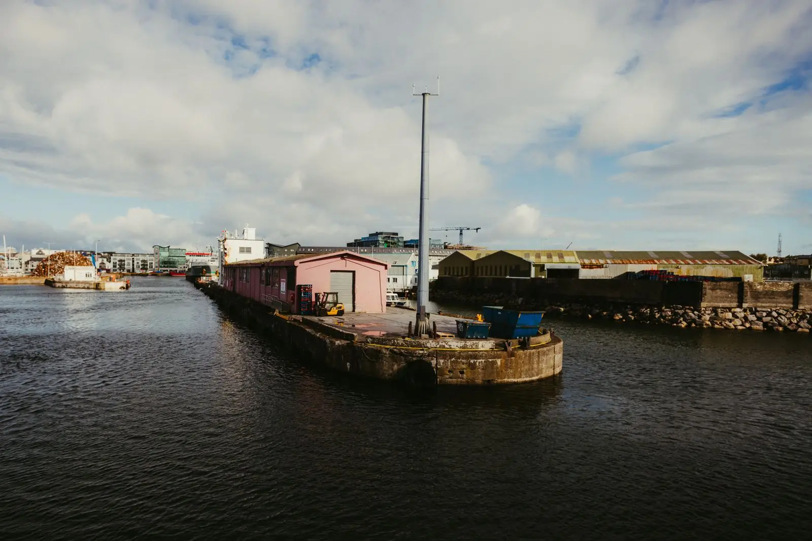 Galway harbour and waterfront from above