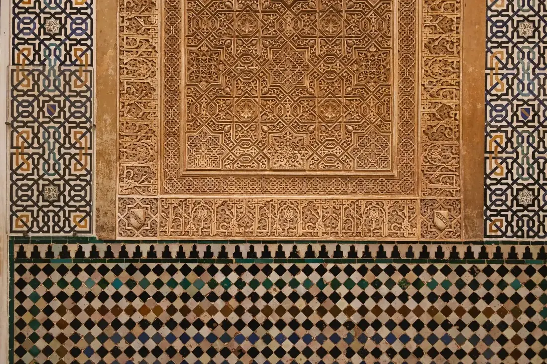 Geometric tilework inside Granada's Alhambra