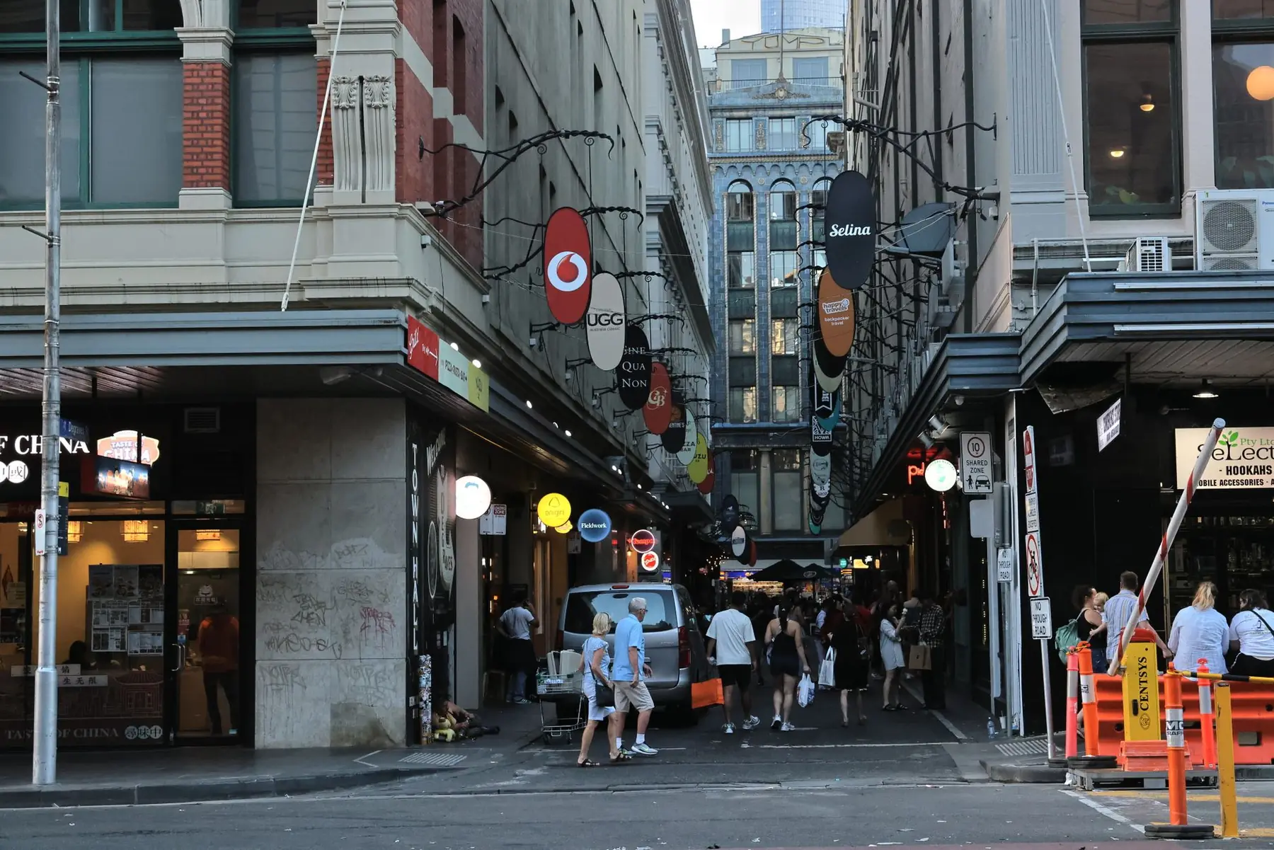 Degraves Street looking towards the Majorca Building in Melbourne
