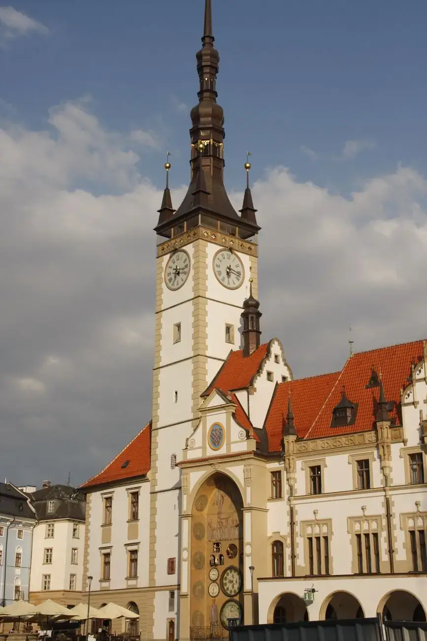 Olomouc Town Hall clock tower and astronomical clock on Upper Square