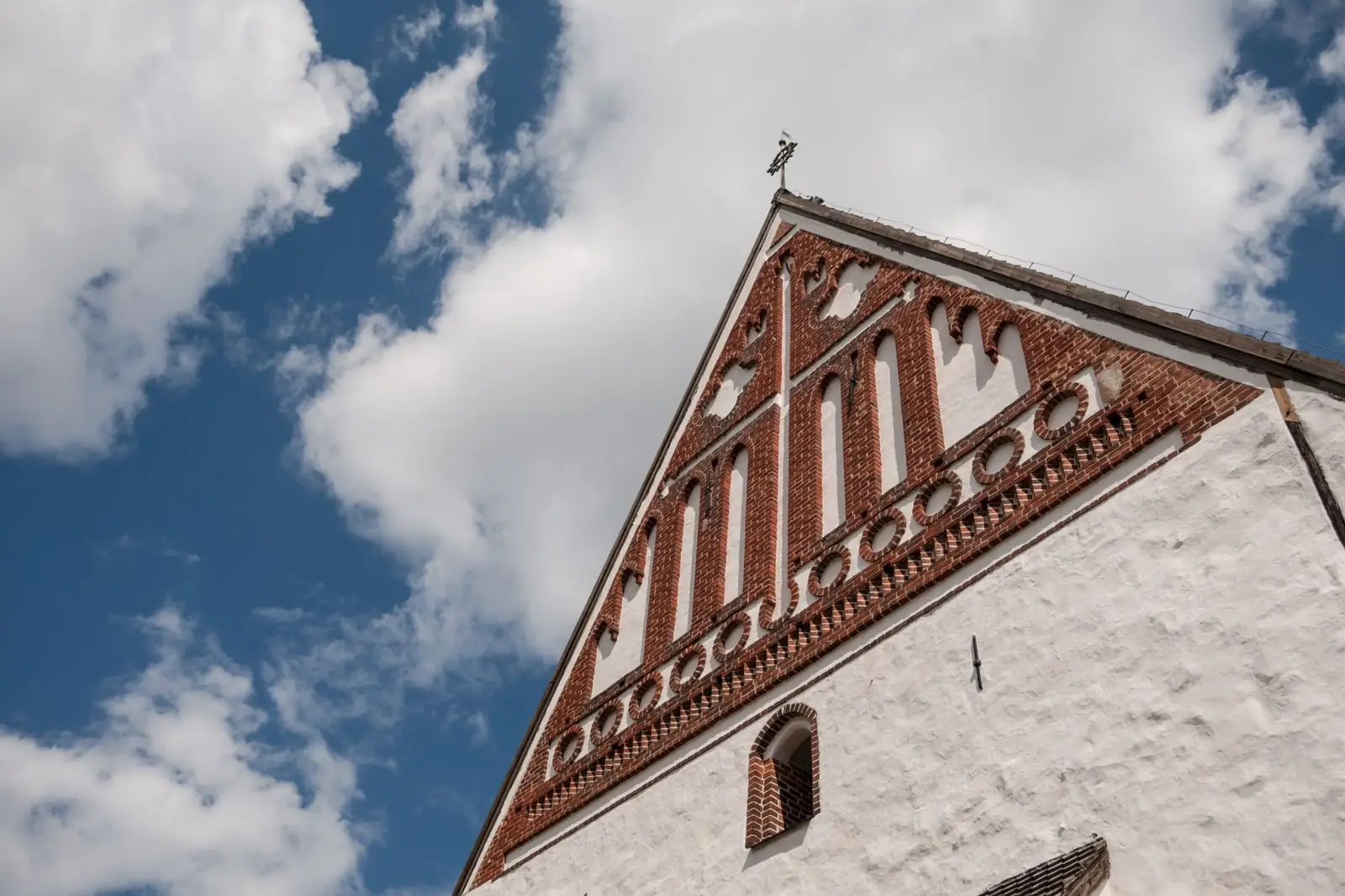 The patterned brick gable of Porvoo Cathedral