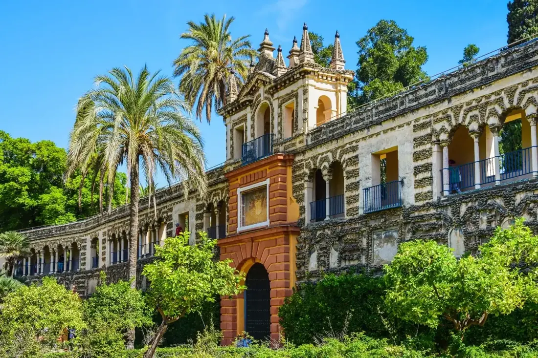 Gardens and architecture of the Royal Alcázar in Seville