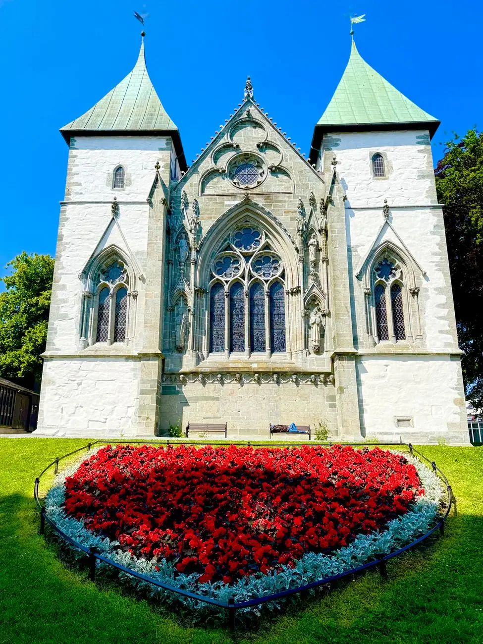 Stavanger Cathedral’s east façade and twin towers