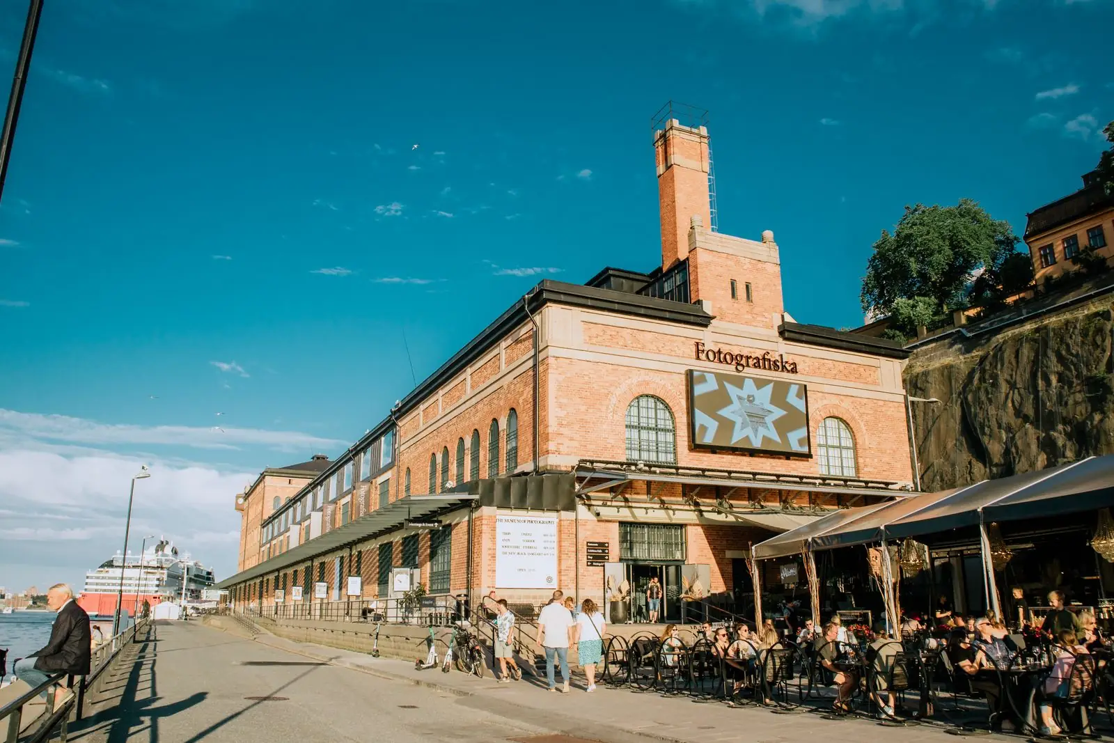 Fotografiska’s brick waterfront building in Stockholm