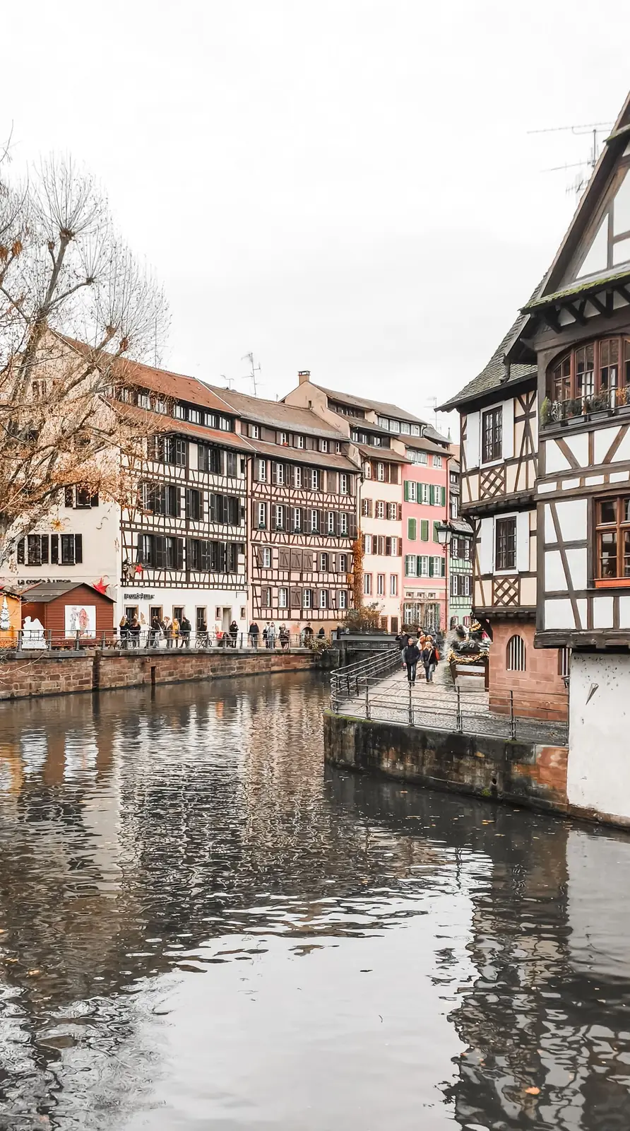 Half-timbered houses and the river in Strasbourg’s Petite France