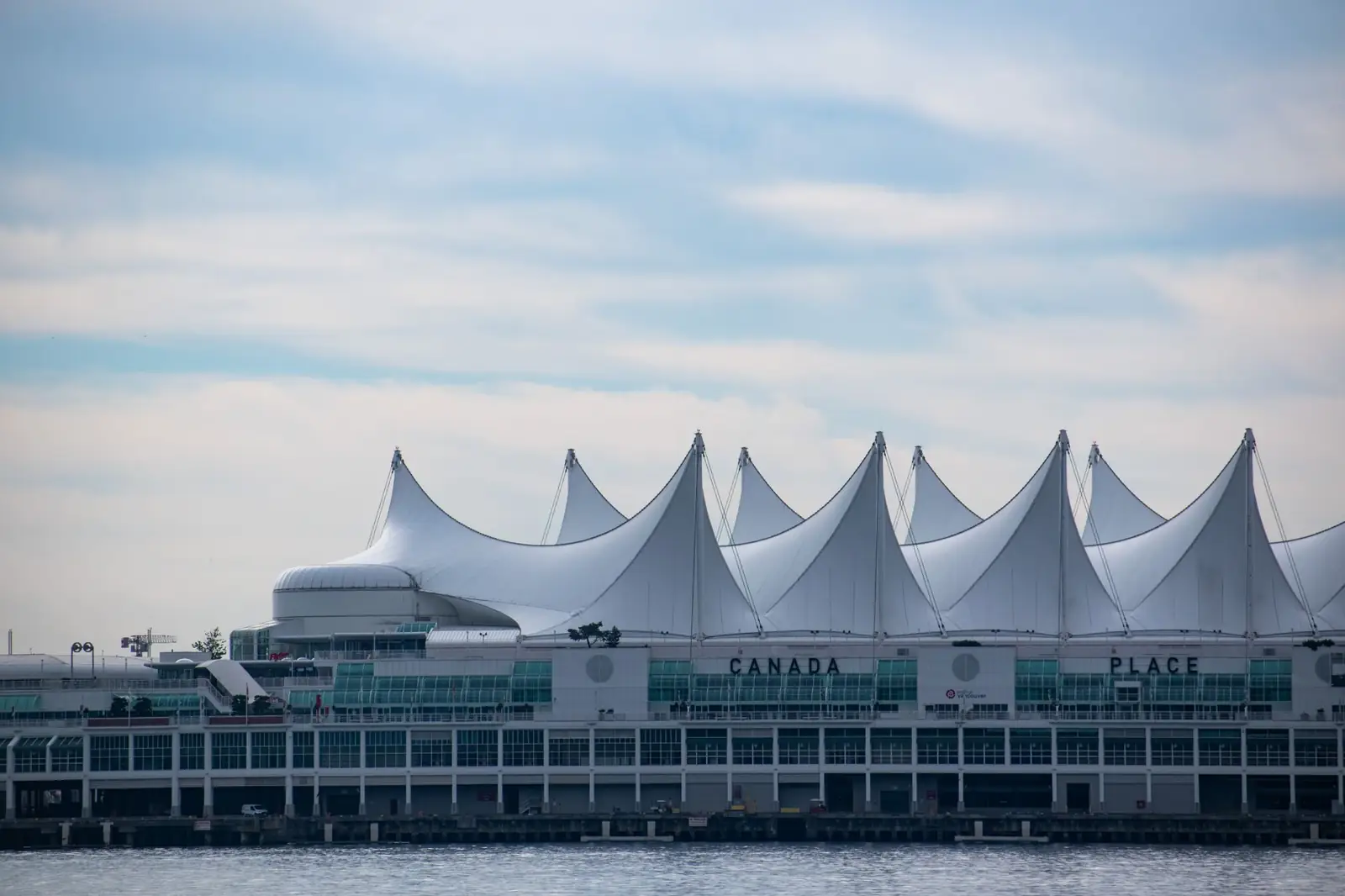 Canada Place’s white sail-shaped roofs beside Vancouver’s harbour