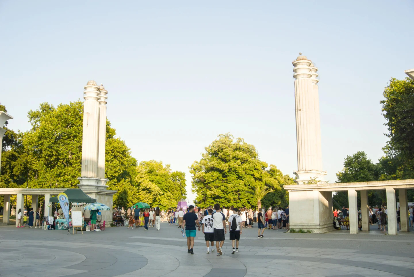 The white columned central entrance of Varna’s Sea Garden