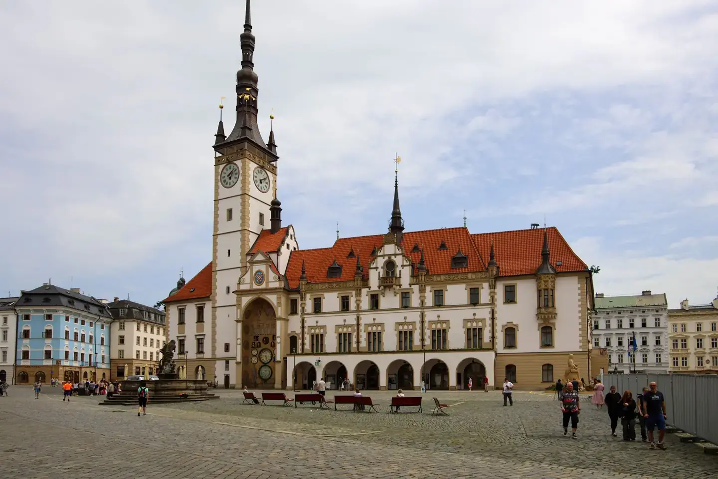 Olomouc Town Hall and its clock tower overlooking Upper Square